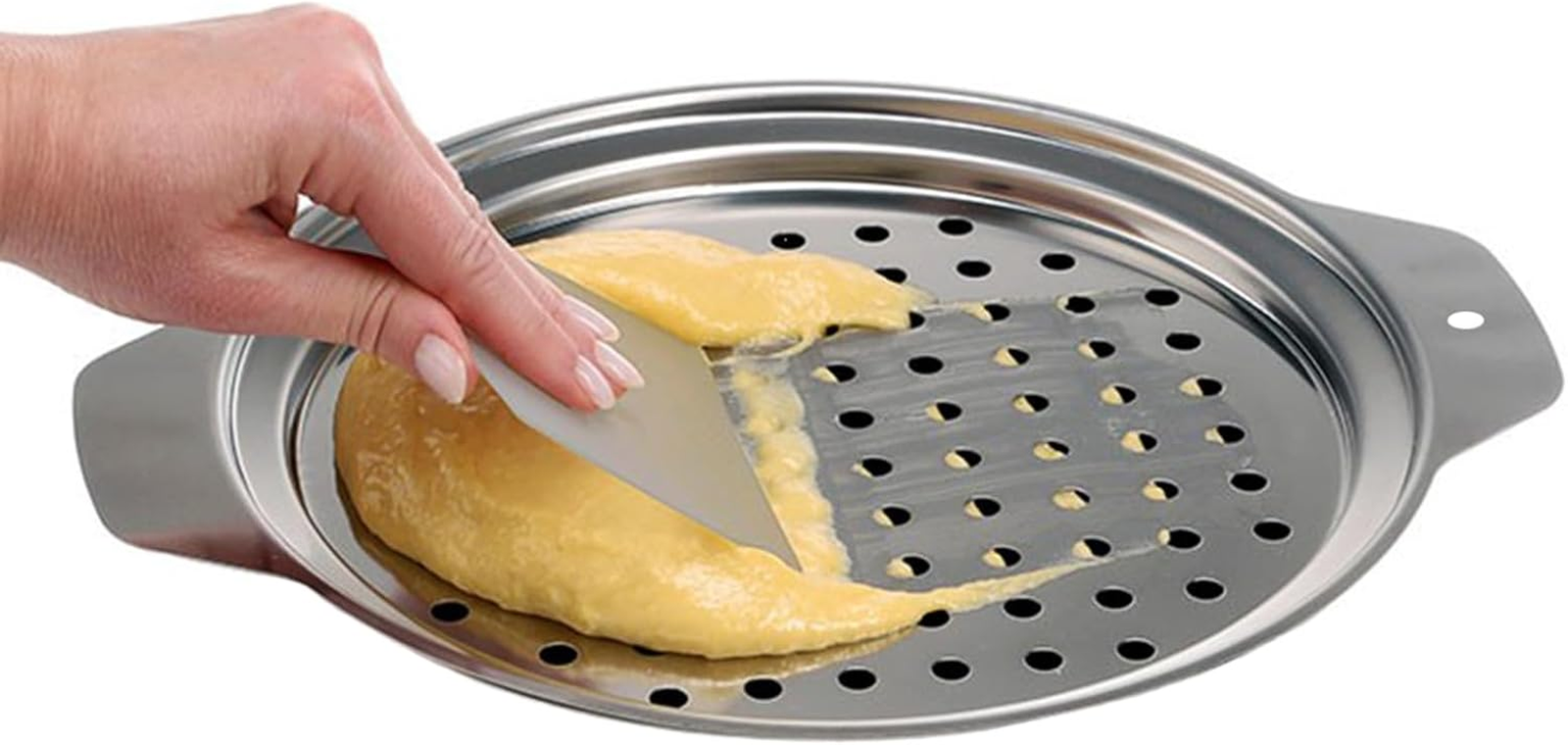 Stainless Steel Spaetzle Maker with Scraper for Traditional German Egg Noodles