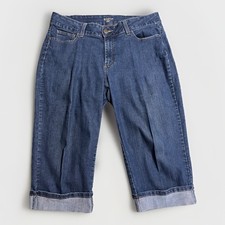 Riders By Lee Capris Womens 14 Blue Cuffed High Rise 36x18.5