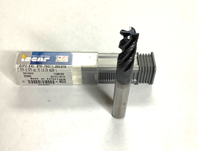 ISCAR ECPI-E4L 375-750/1,25C375, 3/8''x3/4'' Cut Depth x 3''OAL 4 FLUTE ENDMILL. 