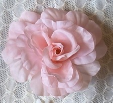 X-Large Pale Baby Pink Rose Flower Boho Barrette Handcrafted Floral Hair Clip