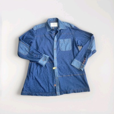 Mens The Territory Ahead Cotton Rinse Denim Shirt Long Sleeve Size Large