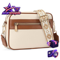 UmhäNgetasche Damen Mittelgroß Leder Crossbody Mit Verstellbarem Riemen Farbig