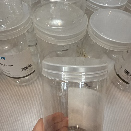 28 Oz Clear plastic Jar Storage Container With Screw On Lid Wide Mouth LOT OF 28 - Picture 3 of 6