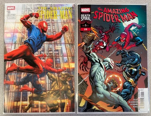 The AMAZING SPIDER-MAN #25 (LGY#989) Death Spiral 5 Variant and Regular Covers