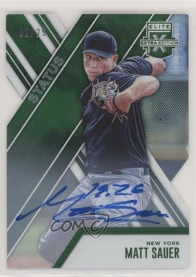 2017 Panini Elite Extra Edition Status Emerald Die-Cut 2/25 Matt Sauer Auto 2u3