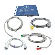 Mindray Accessories Bundle - Cuff, Hose, SpO2, ECG, Temperature Adapter - USA