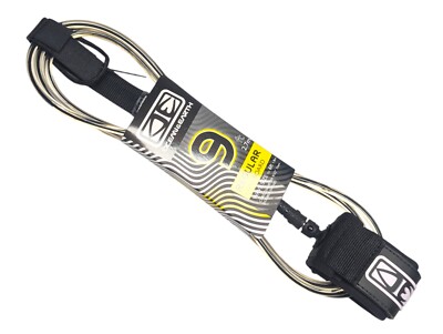 Ocean & Earth  Longboard Surfboard Ankle leash 9ft Cord 7mm Black/Clear Color 