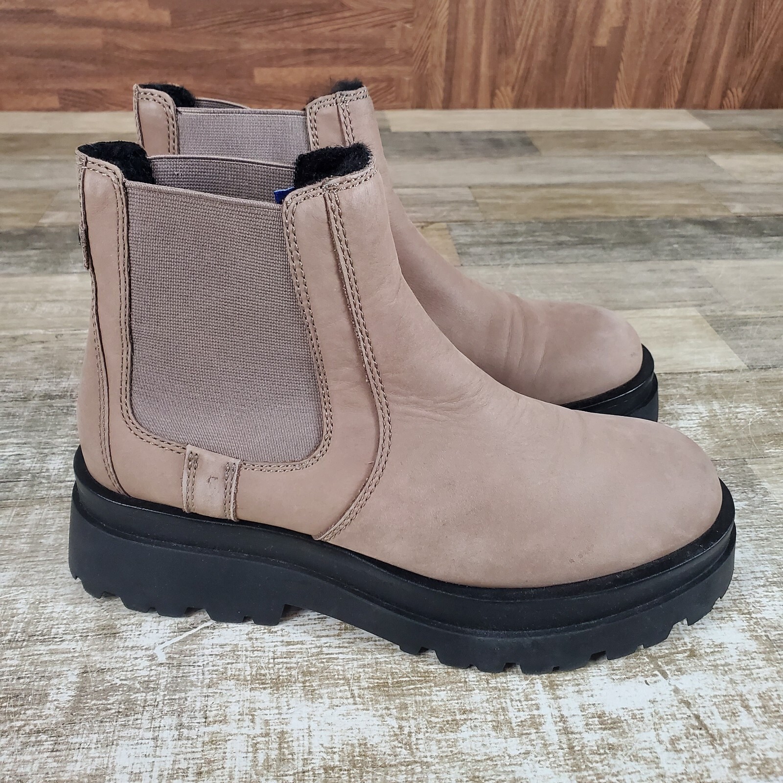 SAOLA Stivali Chelsea Aldo Stompd donna taglia 9 suola a strappo in pelle punta tonda slip on