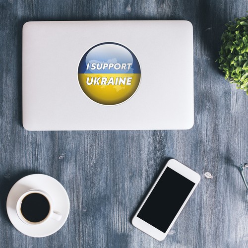 "Calcomanía pegatina de vinilo con parachoques para coche brillante I Support Ukraine ""TALLAS" - Imagen 4 de 4