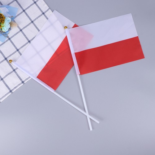 50 Pcs Handschwenkende haute qualité Flagge Polen Stick Flaggen Des Landes Kleben