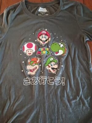 Super Mario Japanese Inspired Junior Sized XXL Mario Yoshi & Others T-Shirt