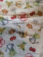 Signature Classic by Oakhurst Textiles Cotton Fabric Garden Watering Can Flowers