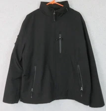 Mens TTech by Tumi Black Full Zip Jacket Stow Hood Size XL Polyester