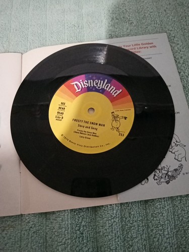 Disneyland 1976 Little Golden Book & Record "Frosty The Snowman" 33 1/3 Rpm - Foto 3 di 8