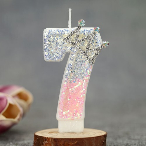 3D Number Birthday Candle Pink Glitter Unicorn Cake Decorating Party Anniversary - Picture 9 of 44