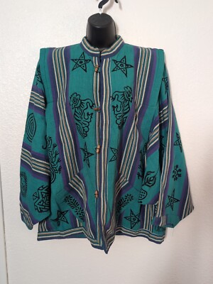 Kathmandu Express Albuquerque, New Mexico Boho Cheongsam Jacket Button-up Large 