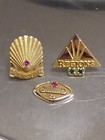 Shell Oil Regions Bank Gen Dynamics Gems 5.4g 10K Solid Gold 3 Service Award Pin