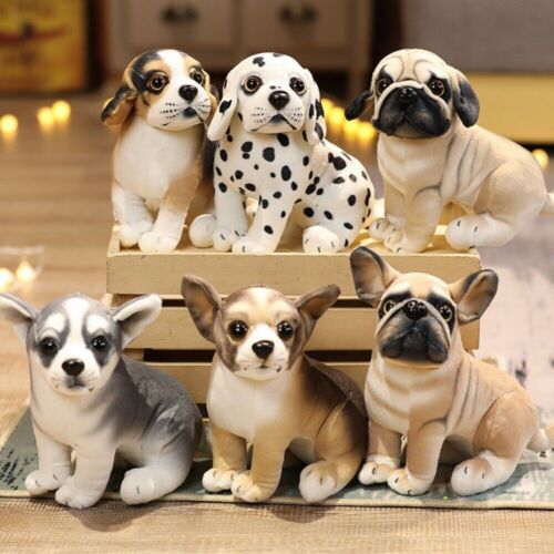 Neu Realistische Hunde Plüsch Spielzeug Husky Beagle Bulldogge Simulation Puppe= - Bild 1 von 21