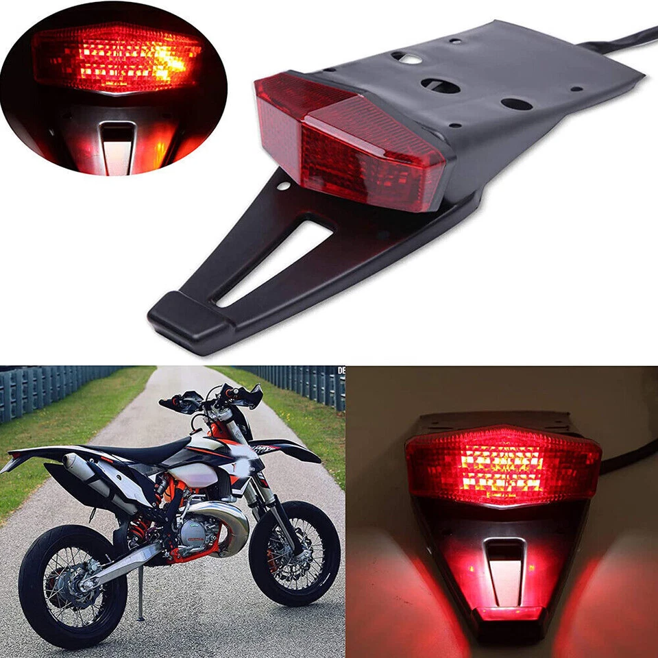 Luz trasera LED universal Dirt Enduro Bike señal de giro de freno - todoterreno Foto 2 de 4