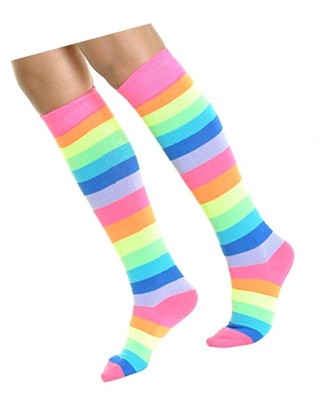 Angelina Rainbow Thigh High Socks # 6753
