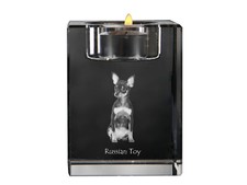 Russian Toy, Russkiy Toy, Russian Terrier, Moscow Toy Terrier - Candle holder wi