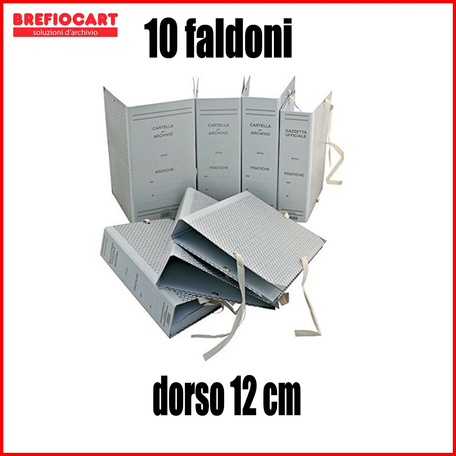 Cartelle Archivio Con Lacci Incollati - 25 Pezzi, Dorso 8 Cm, Made In Italy - Foto 11
