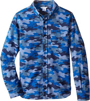 Little Marc Jacobs Boy's Chambray Camoflage Shirt (Big Kids) Denim Blue 12L 