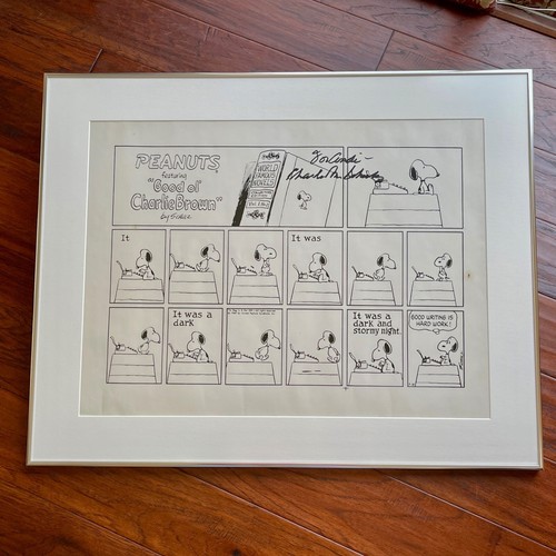CHARLES M SCHULZ * PSA * Autograph SNOOPY "Good Writing" Peanuts XL Strip Signed - Picture 12 of 14