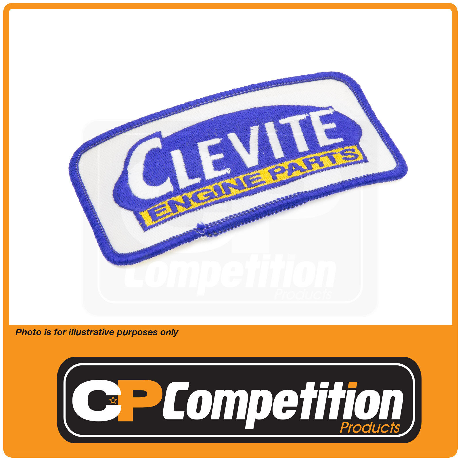 CLEVITE ENGINE PARTS SEW ON CLOTHING PATCH 10cm x 5cm