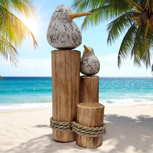 Petite Sculpture Oiseau En Pierre Marron - Idée Cadeau Déco Nature