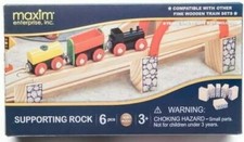 Maxim Wooden Trains 50465 Supporting Rock 6 Pieces 3 in Box NEW 