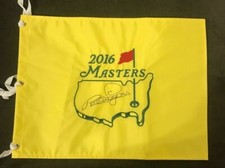 * BERNHARD LANGER * signed * MASTERS FLAG * 1985 & 1993 WINNER * 2