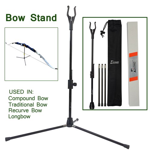 Bow Stand Archery Recurve Bow Holder for Hunting Shooting Black High Quality US - 第 1/8 張圖片