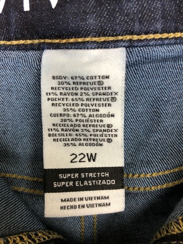 Ava & Viv Midi Cuffed Stretch Denim Jean Shorts Womens Plus Size 22W Dark Wash - Picture 5 of 7