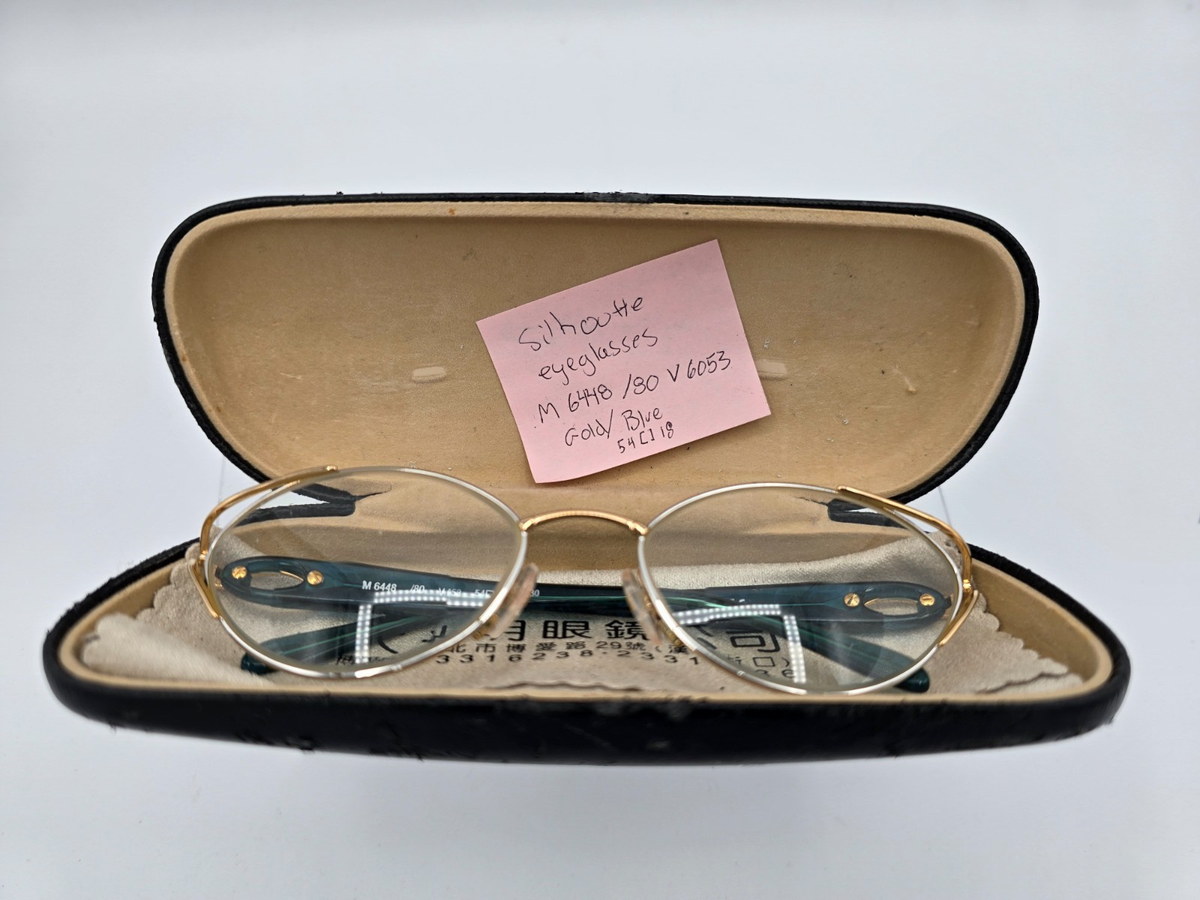 Silhouette Eyeglasses M 6448 /80 V 6053 Gold/ Blue Oval Austria 54[]18 130 Frame SS 137 – Eyemart Express main image 4