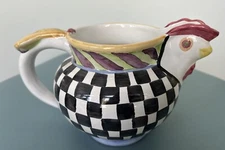Retired MacKenzie-Childs Rooster Courtly Check Piccadilly Pitcher Unused