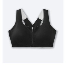 Brooks Women's Dare Zip Run Bra 32CD Black NWT Retail 70