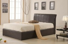 DUDLEY OTTOMAN END LIFT FAUX LEATHER BED FRAME SECONDS EX DISPLAY