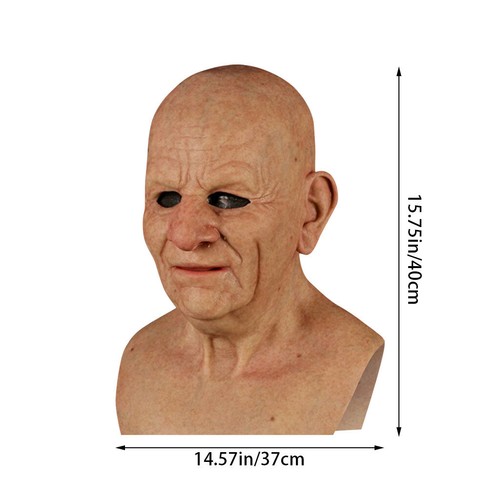 Latex Old Man Mask Male Disguise Cosplay Costume Halloween Realistic Party Masks - Picture 5 of 10
