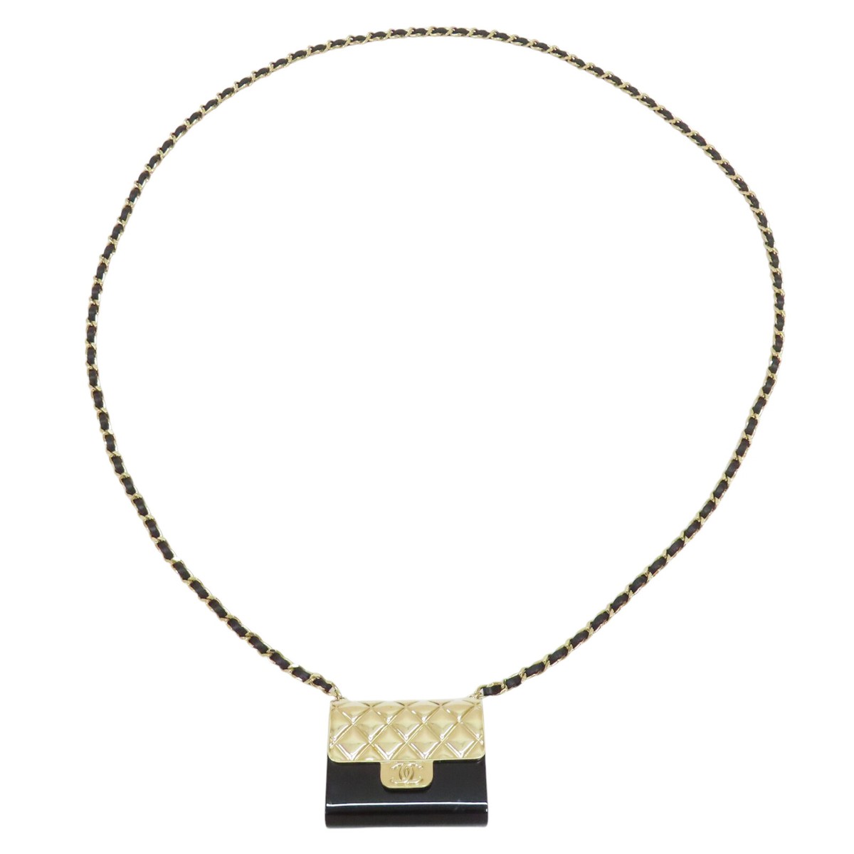 【ゴールドとブラックがエレガント♡】CHANEL ネックレス シンプルなCCロゴ♡エレガント】CHANEL ネックレス