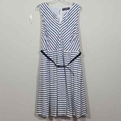 knee length dresses for ladies Sleeveless Denim Trim Midi Dress | Dresses & Jumpsuits main image 0