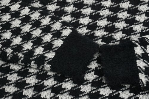 New 1901 Girl's Kids' Sizes L / XL Black Ivory Houndstooth Knit Crewneck Sweater - Picture 9 of 9