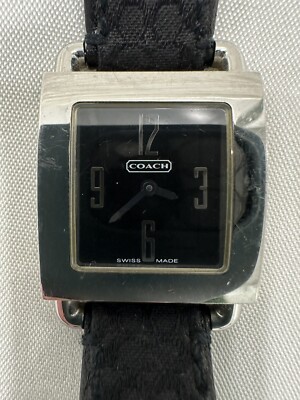 Sleek Coach Watch with slim rectangle face framed in shiny black enamel. UEC Amazon.com: Coach Elliot Men main image 2