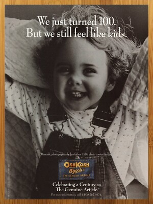 1995 Oshkosh B'gosh Clothing Vintage Print Ad/Poster Apparel Fashion 90s Kid Art