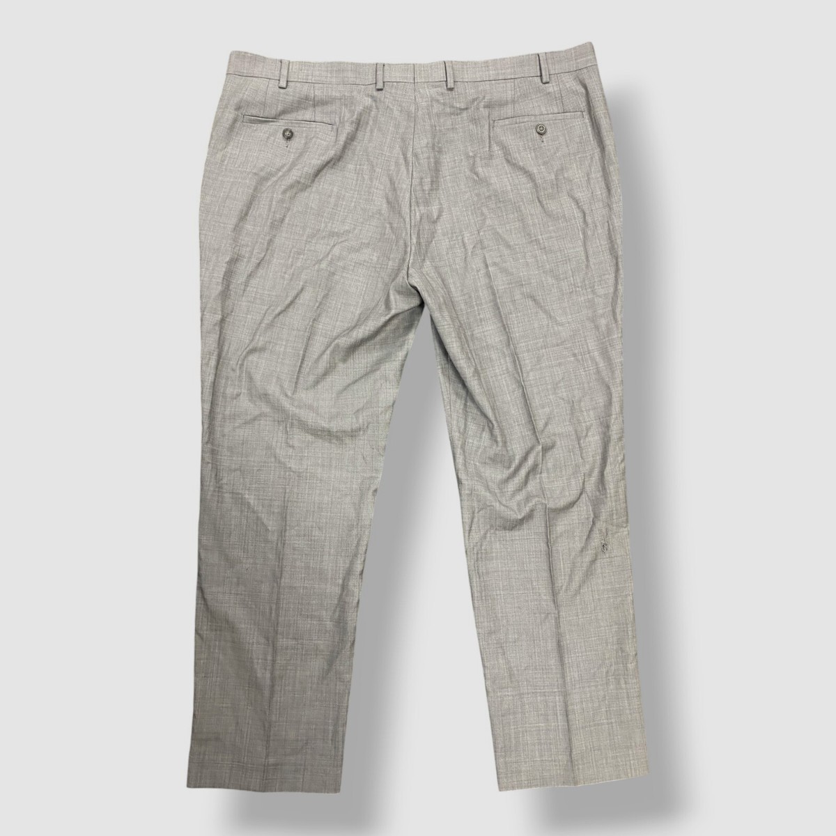 Michael Kors Men Gray Classic-Fit Airsoft Stretch Solid Suit Pants Size 42W 30L