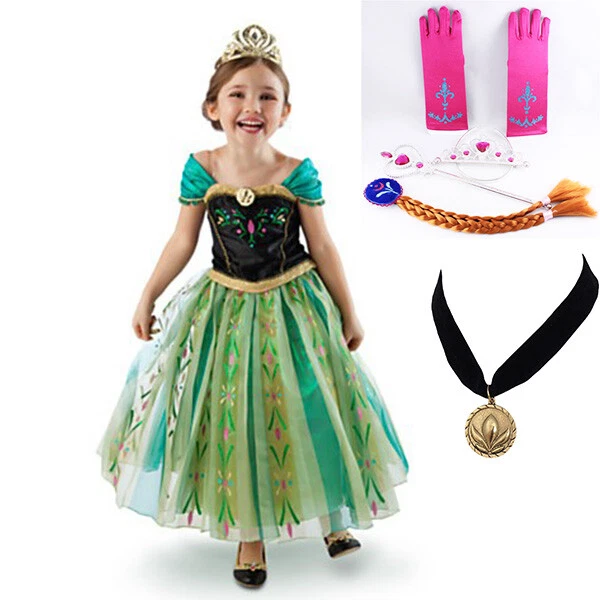 NEW Girls Dress Princess Queen Anna Party Birthday Costume size 2-7 Years