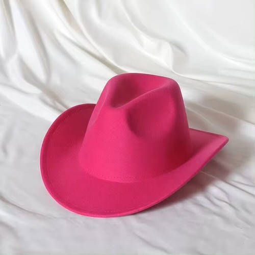 Pink Western Cowboy, Cowgirl Hat, Adjustable Cotton & Polyester, Men Women - Picture 2 of 3