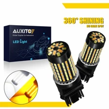 2x Switchback Front Turn Signal Light for Ford F150 1990-2014 LED Bulb 3157 4157