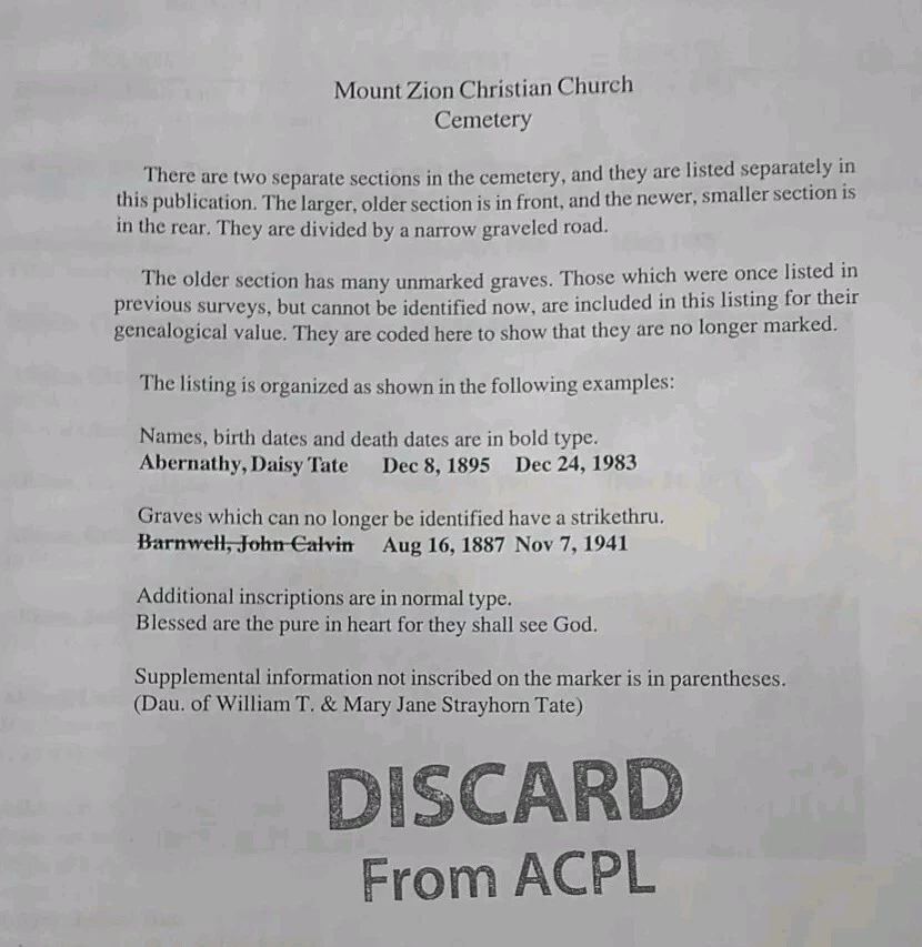 Livros de genealogia Mount Zion Christian Church Cemetery Alamance County NC Blalock - Imagem 3 de 4