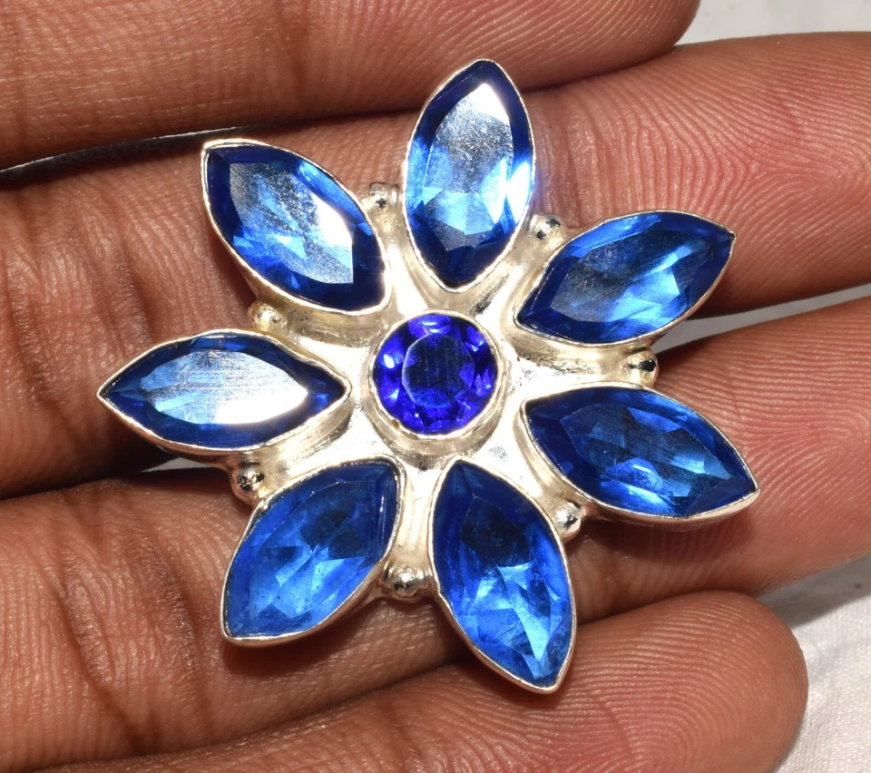 Anillo de moda de piedras preciosas sueltas hechas a mano corte marquesa tanzanita simulada talla 7,75 Foto 4 de 4